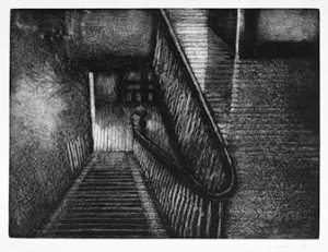 from light to obscurity and darkness | intaglio print by Dan Steeves
